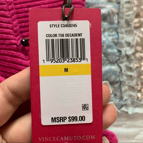 NWT Vince Camuto C3450245 Pink Sweater size Medium Oversized - Picture 7 of 8